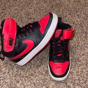 Nike Kids Red and Black High-Top Sneakers
